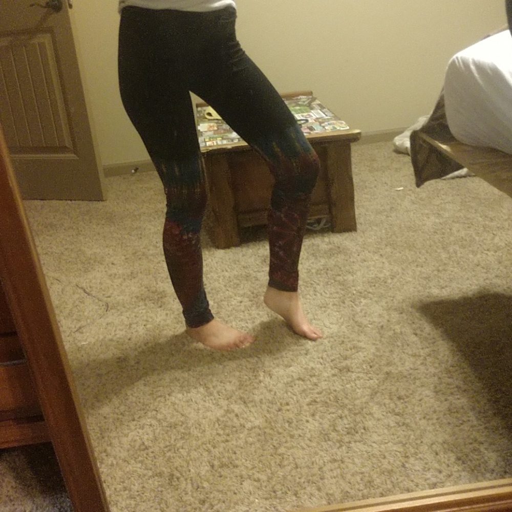 Beautiful hand stained tie dye boho leggings